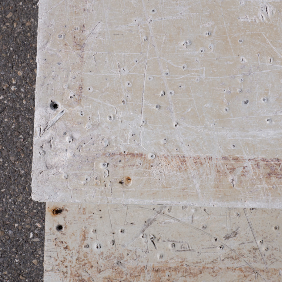 Used plastic formwork facings in detail