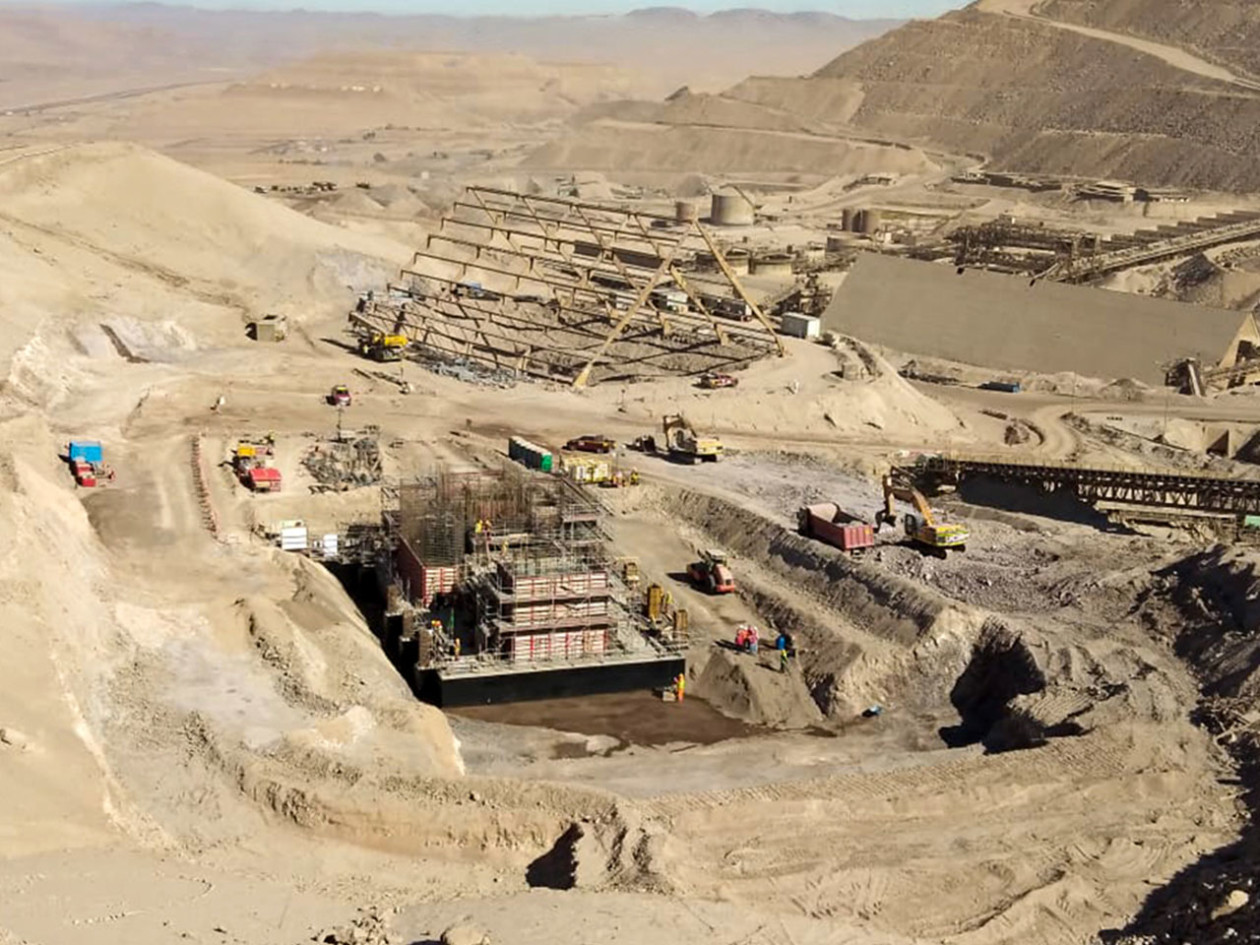 Ariel view of a copper mine under construction