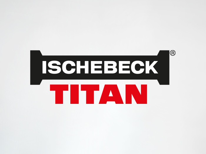 Ischebeck Tital Logo in black and red font