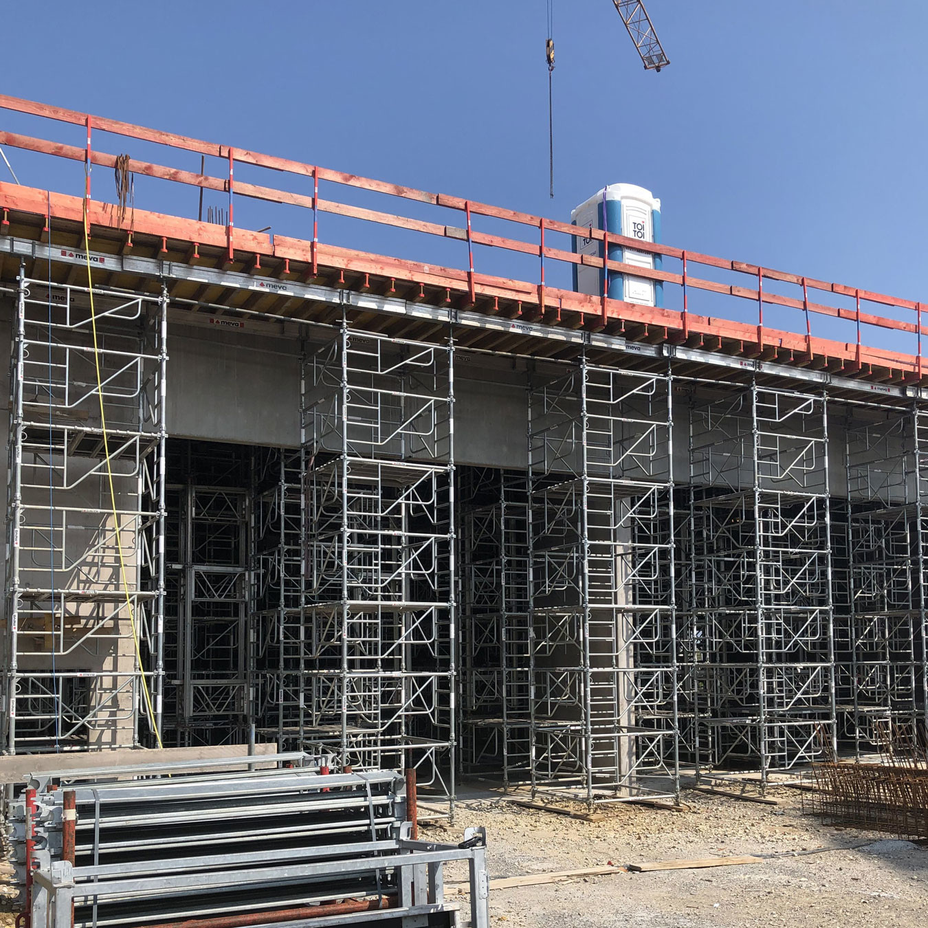 Shoring towers supporting concrete