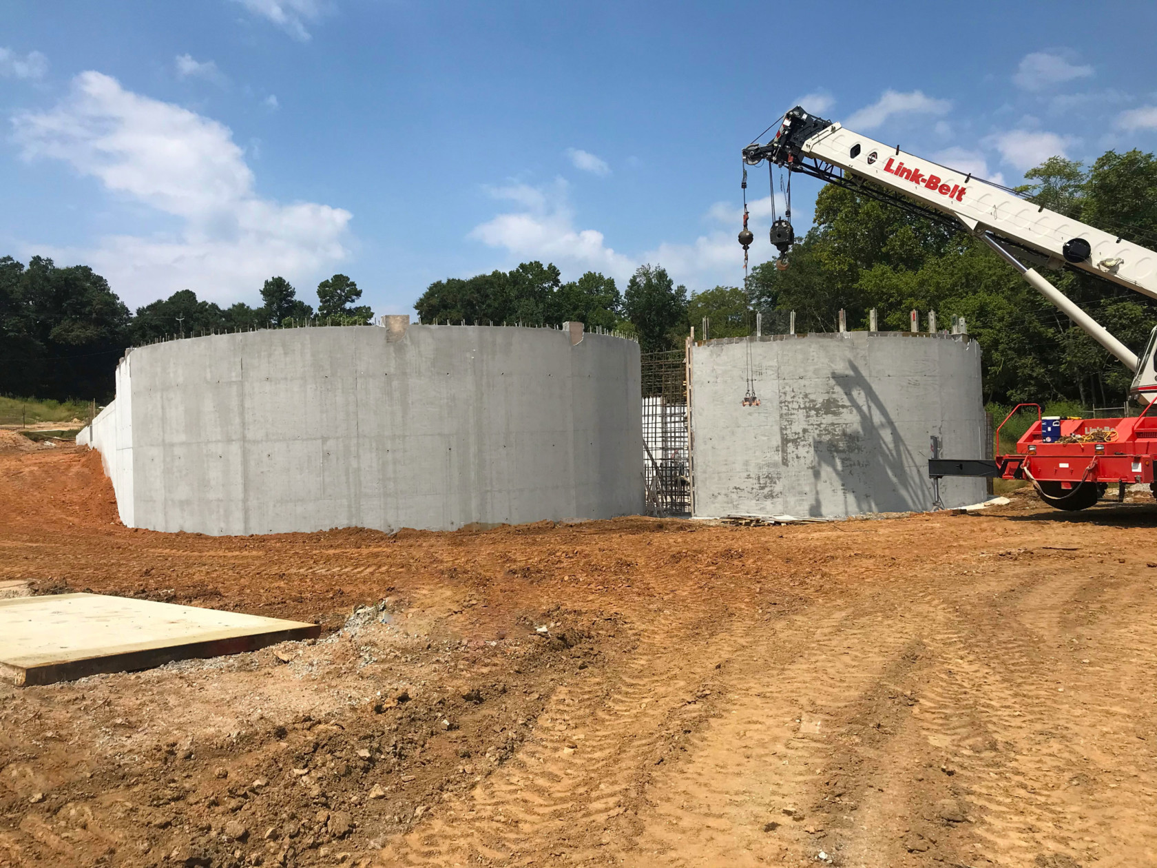 Example of radius formwork for water treatment