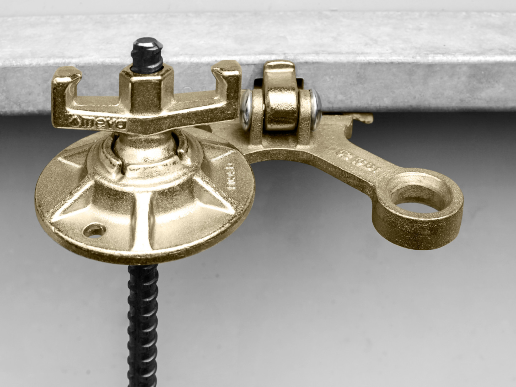 Wall formwork flange screw close up