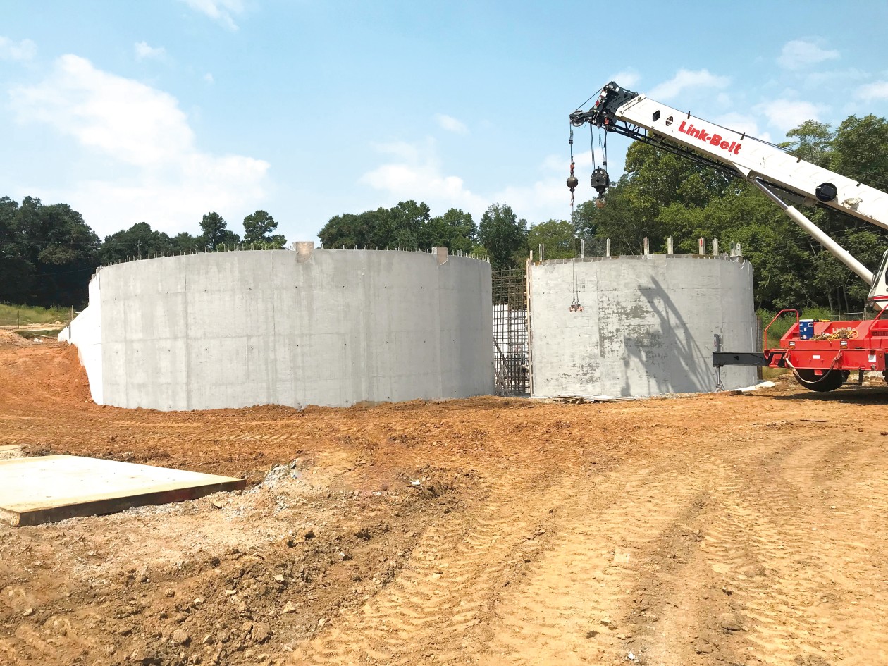 2 structurally completed clarifiers