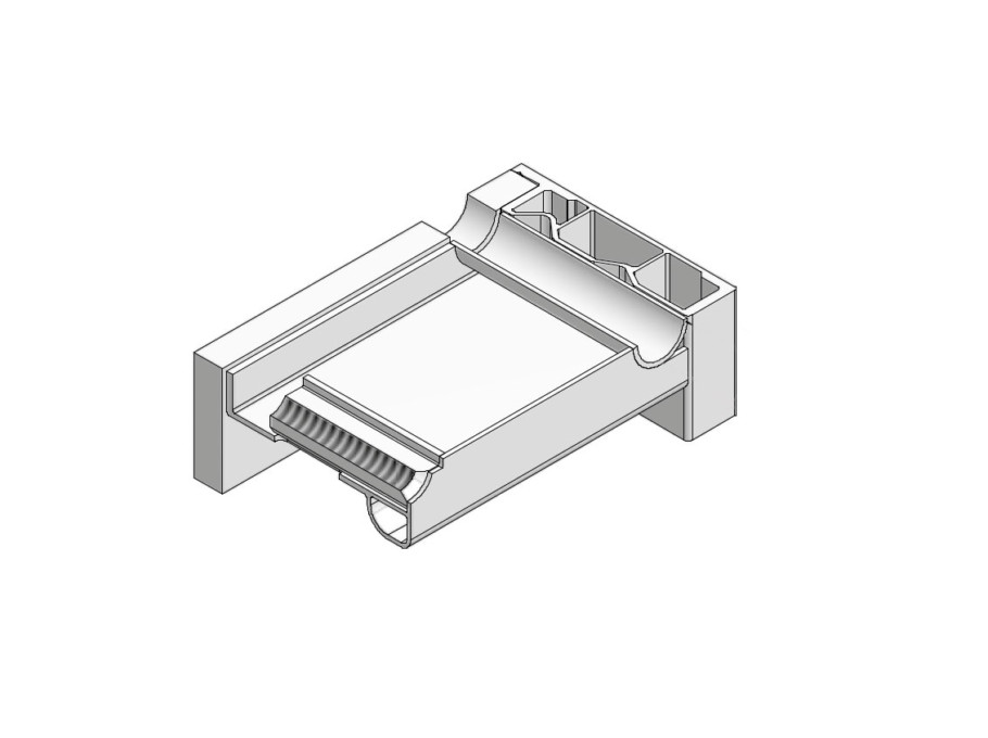 A cutaway diagram of formwork tie holes