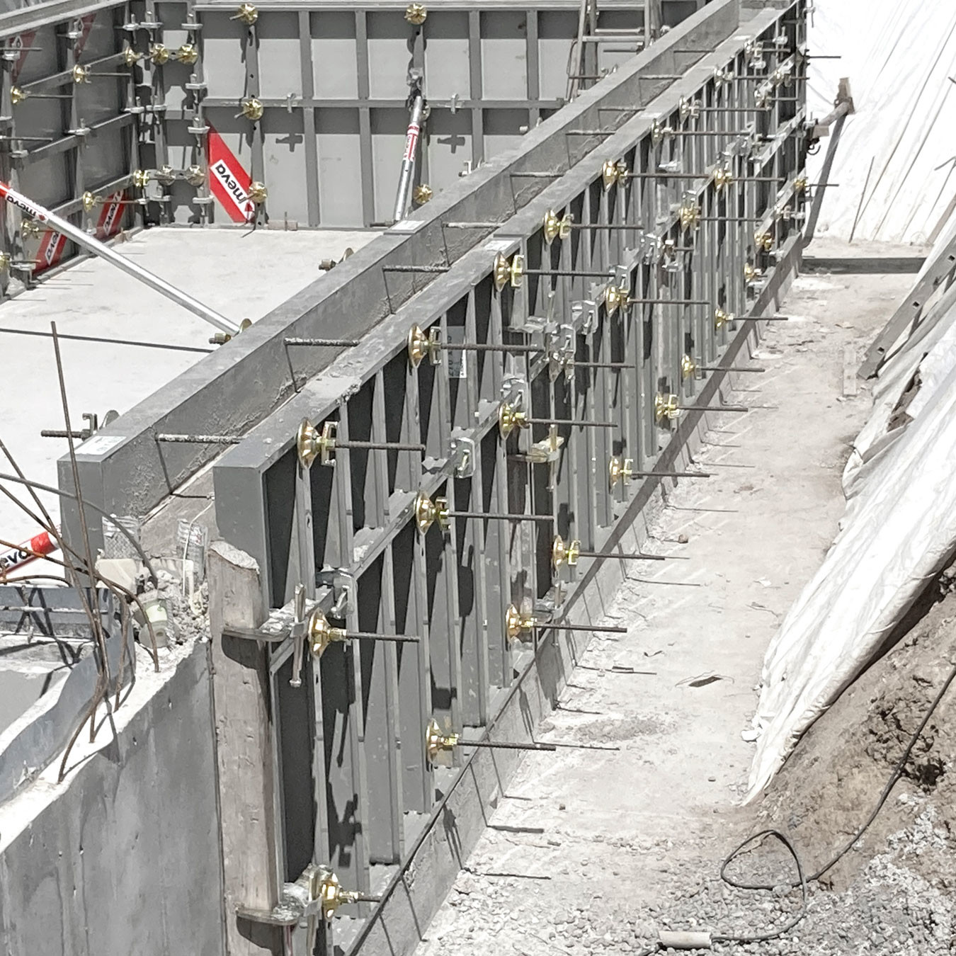 Formwork system in place ready for concrete construction