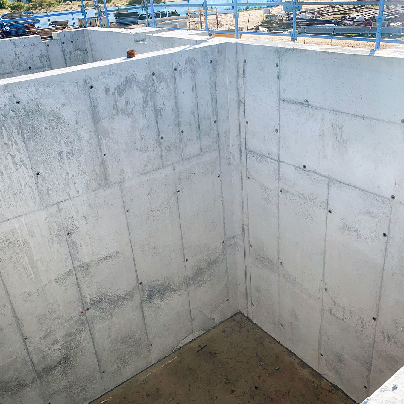 Smooth concrete finish achieved using lightweight formwork