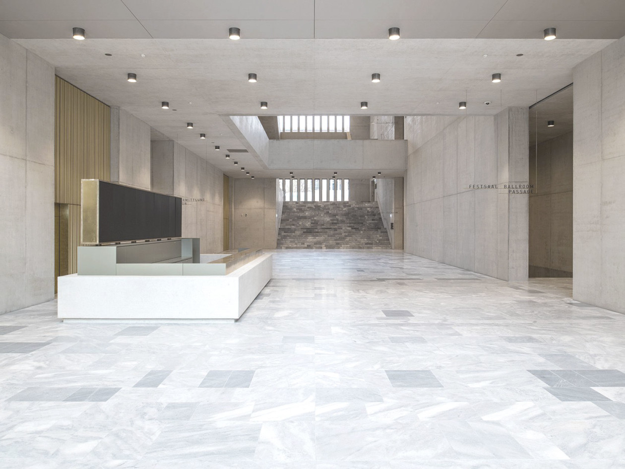 Interior of the extension to the Zurich arthouse using MEVA formwork to achieve fair faced concrete construction