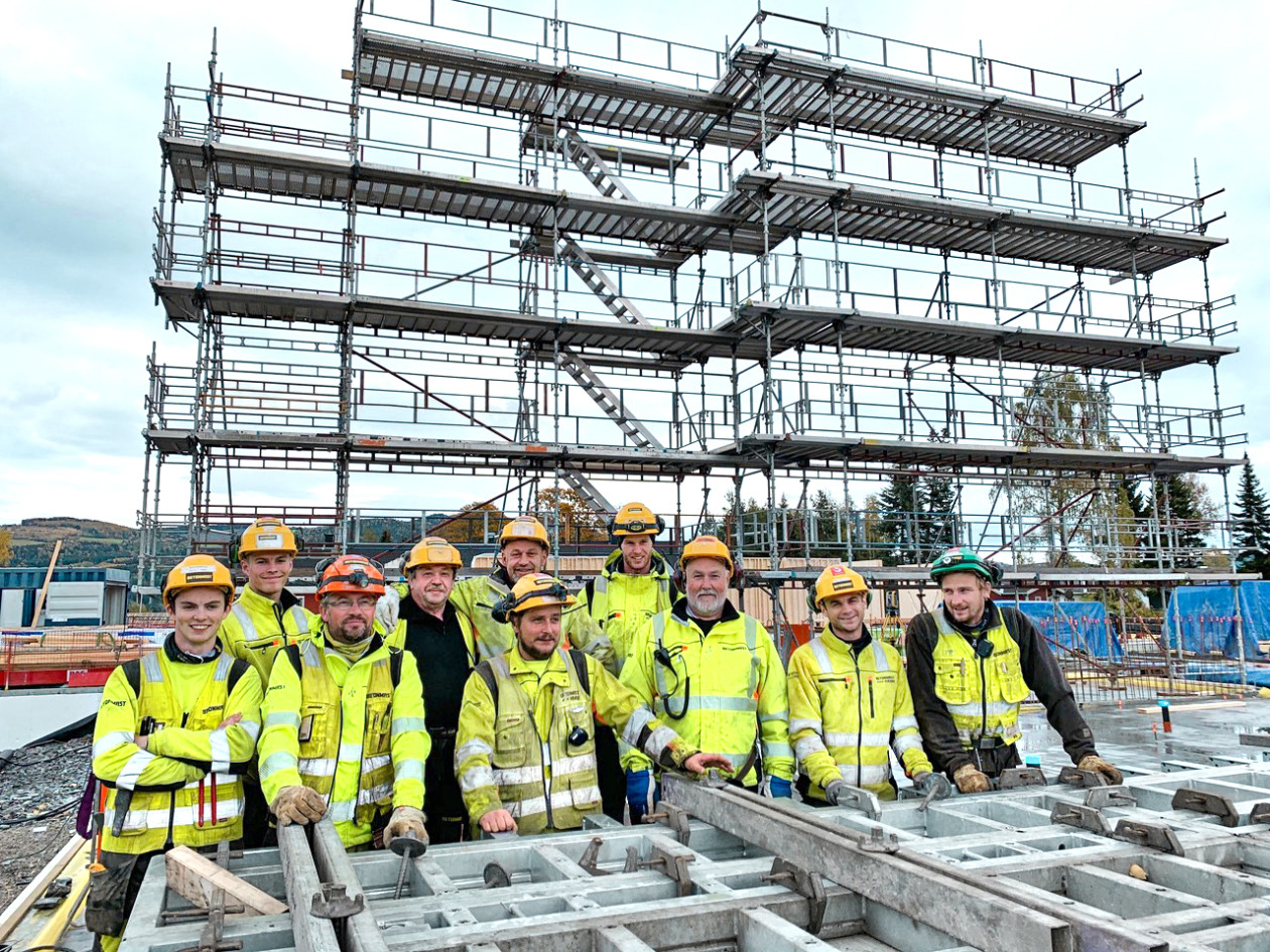 Construction of care centre in Norway using MEVA wall formwork system