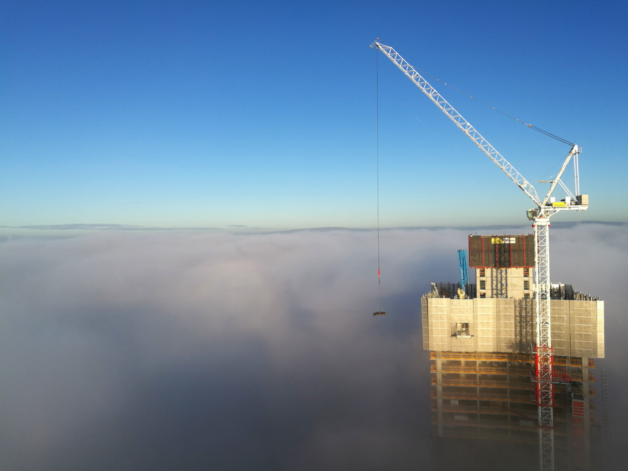 Construction of Deansgate Square, Manchester UK using MEVA's MAC climbing formwork system
