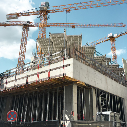 Slab formwork shoring mechanism on Cathedral construction