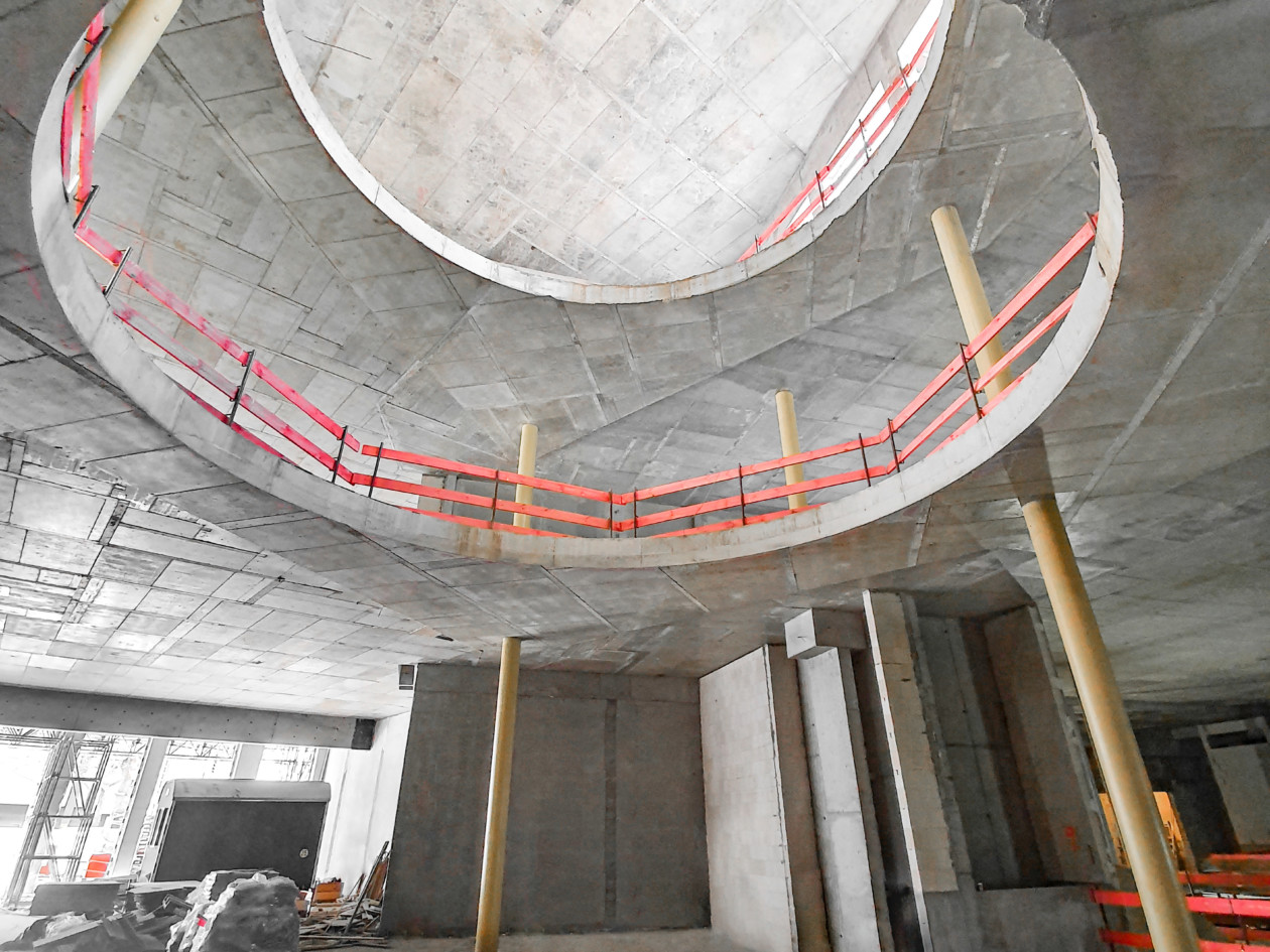 Kudamm basement showing circular and special formwork in development