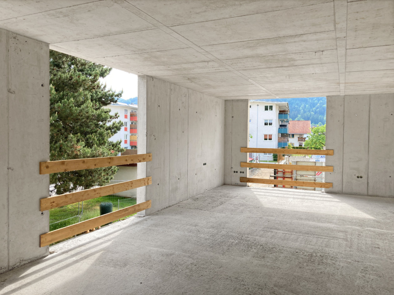 An image of fair faced concrete with formwork removed